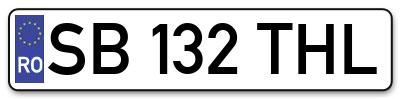 Placuta inmatriculare numar auto  SB-132-THL, SB 132 THL, SB132THL
