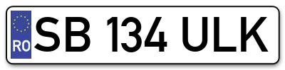Placuta inmatriculare numar auto  SB-134-ULK, SB 134 ULK, SB134ULK