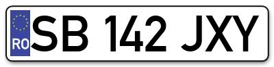 Placuta inmatriculare numar auto  SB-142-JXY, SB 142 JXY, SB142JXY