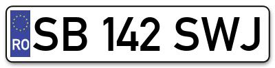 Placuta inmatriculare numar auto  SB-142-SWJ, SB 142 SWJ, SB142SWJ