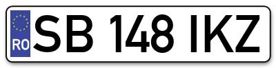 Placuta inmatriculare numar auto  SB-148-IKZ, SB 148 IKZ, SB148IKZ