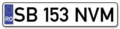 Placuta inmatriculare numar auto  SB-153-NVM, SB 153 NVM, SB153NVM
