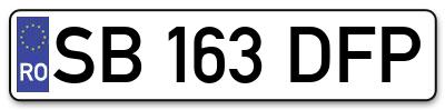 Placuta inmatriculare numar auto  SB-163-DFP, SB 163 DFP, SB163DFP