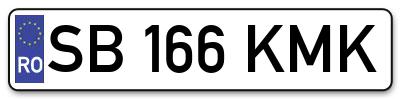 Placuta inmatriculare numar auto  SB-166-KMK, SB 166 KMK, SB166KMK