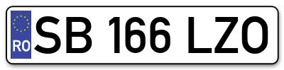 Placuta inmatriculare numar auto  SB-166-LZO, SB 166 LZO, SB166LZO