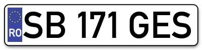 Placuta inmatriculare numar auto  SB-171-GES, SB 171 GES, SB171GES
