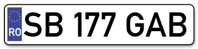 Placuta inmatriculare numar auto  SB-177-GAB, SB 177 GAB, SB177GAB