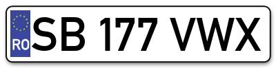 Placuta inmatriculare numar auto  SB-177-VWX, SB 177 VWX, SB177VWX