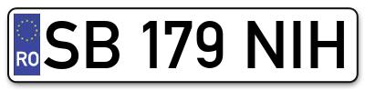 Placuta inmatriculare numar auto  SB-179-NIH, SB 179 NIH, SB179NIH