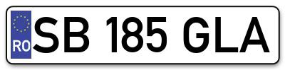 Placuta inmatriculare numar auto  SB-185-GLA, SB 185 GLA, SB185GLA