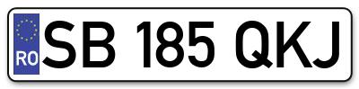 Placuta inmatriculare numar auto  SB-185-QKJ, SB 185 QKJ, SB185QKJ