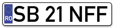 Placuta inmatriculare numar auto  SB-21-NFF, SB 21 NFF, SB21NFF