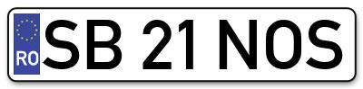 Placuta inmatriculare numar auto  SB-21-NOS, SB 21 NOS, SB21NOS
