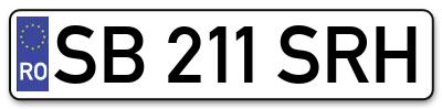 Placuta inmatriculare numar auto  SB-211-SRH, SB 211 SRH, SB211SRH