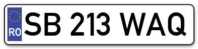 Placuta inmatriculare numar auto  SB-213-WAQ, SB 213 WAQ, SB213WAQ