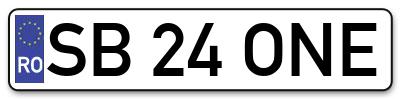 Placuta inmatriculare numar auto  SB-24-ONE, SB 24 ONE, SB24ONE