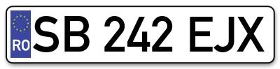 Placuta inmatriculare numar auto  SB-242-EJX, SB 242 EJX, SB242EJX
