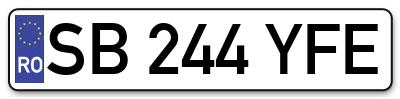 Placuta inmatriculare numar auto  SB-244-YFE, SB 244 YFE, SB244YFE