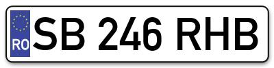 Placuta inmatriculare numar auto  SB-246-RHB, SB 246 RHB, SB246RHB
