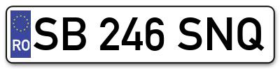 Placuta inmatriculare numar auto  SB-246-SNQ, SB 246 SNQ, SB246SNQ