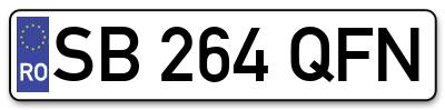 Placuta inmatriculare numar auto  SB-264-QFN, SB 264 QFN, SB264QFN