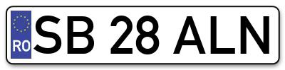 Placuta inmatriculare numar auto  SB-28-ALN, SB 28 ALN, SB28ALN
