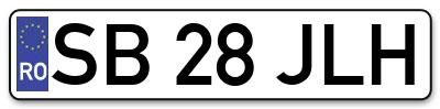 Placuta inmatriculare numar auto  SB-28-JLH, SB 28 JLH, SB28JLH