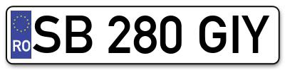 Placuta inmatriculare numar auto  SB-280-GIY, SB 280 GIY, SB280GIY