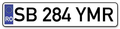 Placuta inmatriculare numar auto  SB-284-YMR, SB 284 YMR, SB284YMR