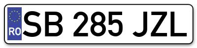 Placuta inmatriculare numar auto  SB-285-JZL, SB 285 JZL, SB285JZL