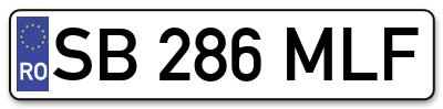 Placuta inmatriculare numar auto  SB-286-MLF, SB 286 MLF, SB286MLF