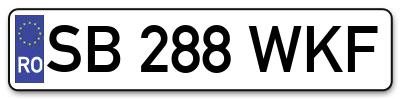 Placuta inmatriculare numar auto  SB-288-WKF, SB 288 WKF, SB288WKF