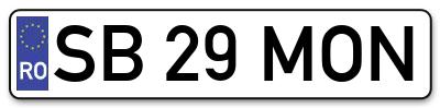 Placuta inmatriculare numar auto  SB-29-MON, SB 29 MON, SB29MON