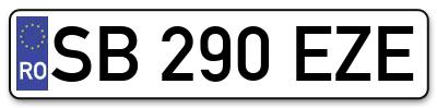 Placuta inmatriculare numar auto  SB-290-EZE, SB 290 EZE, SB290EZE