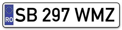 Placuta inmatriculare numar auto  SB-297-WMZ, SB 297 WMZ, SB297WMZ