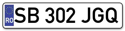 Placuta inmatriculare numar auto  SB-302-JGQ, SB 302 JGQ, SB302JGQ