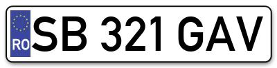 Placuta inmatriculare numar auto  SB-321-GAV, SB 321 GAV, SB321GAV