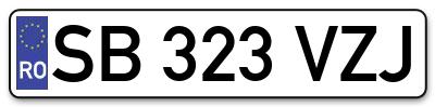 Placuta inmatriculare numar auto  SB-323-VZJ, SB 323 VZJ, SB323VZJ
