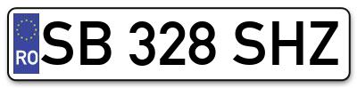 Placuta inmatriculare numar auto  SB-328-SHZ, SB 328 SHZ, SB328SHZ