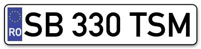Placuta inmatriculare numar auto  SB-330-TSM, SB 330 TSM, SB330TSM