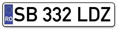 Placuta inmatriculare numar auto  SB-332-LDZ, SB 332 LDZ, SB332LDZ