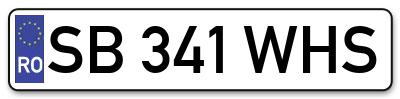 Placuta inmatriculare numar auto  SB-341-WHS, SB 341 WHS, SB341WHS