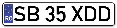Placuta inmatriculare numar auto  SB-35-XDD, SB 35 XDD, SB35XDD