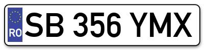 Placuta inmatriculare numar auto  SB-356-YMX, SB 356 YMX, SB356YMX