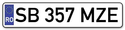 Placuta inmatriculare numar auto  SB-357-MZE, SB 357 MZE, SB357MZE