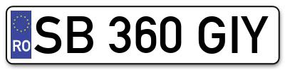 Placuta inmatriculare numar auto  SB-360-GIY, SB 360 GIY, SB360GIY