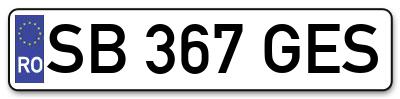 Placuta inmatriculare numar auto  SB-367-GES, SB 367 GES, SB367GES