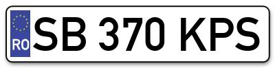 Placuta inmatriculare numar auto  SB-370-KPS, SB 370 KPS, SB370KPS