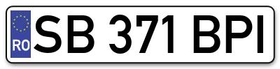 Placuta inmatriculare numar auto  SB-371-BPI, SB 371 BPI, SB371BPI