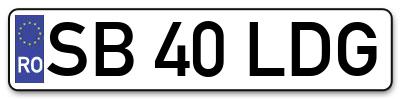Placuta inmatriculare numar auto  SB-40-LDG, SB 40 LDG, SB40LDG